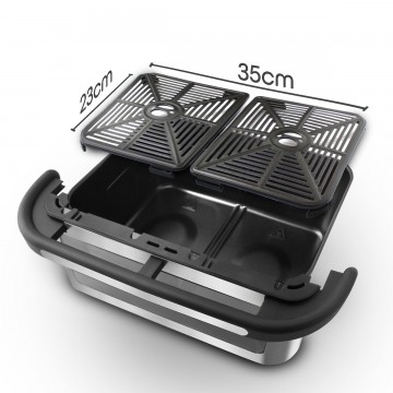 Rohnson Air Fryer με Διπλό Αποσπώμενο Κάδο 12lt Ασημί R-2882